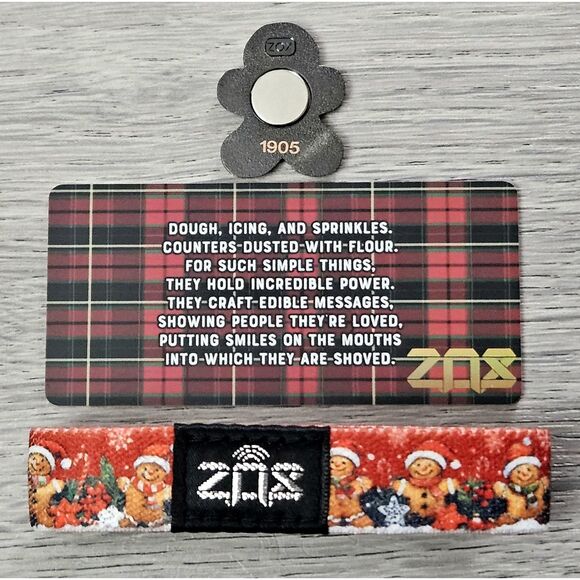 ZOX "BAKING SPIRITS BRIGHT" #1424 ADVENT DAY 8 COLLECTIBLE MAGNET & WRISTBAND - Picture 4 of 10